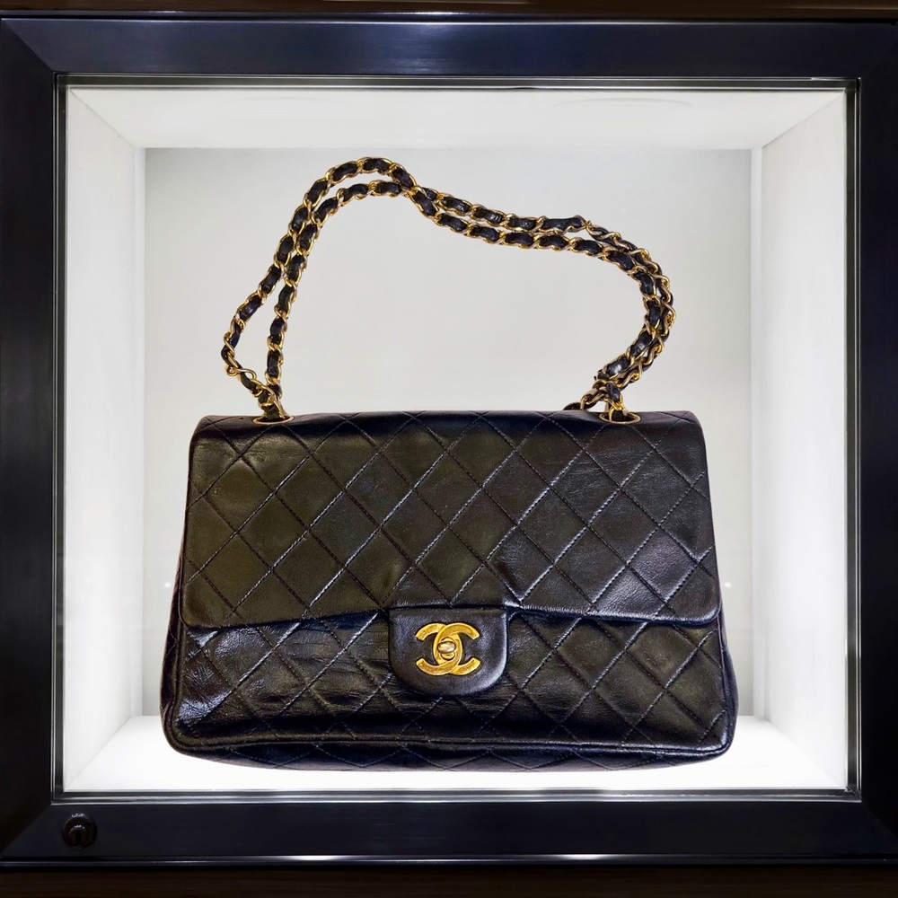 Chanel Vintage Classic Double Flap Lambskin Leather Shoulder Bag - Picture 16 of 16